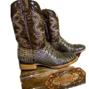 Westerly Trend Men’s Handmade 100% Leather US Size 12 - Square Toe Boots